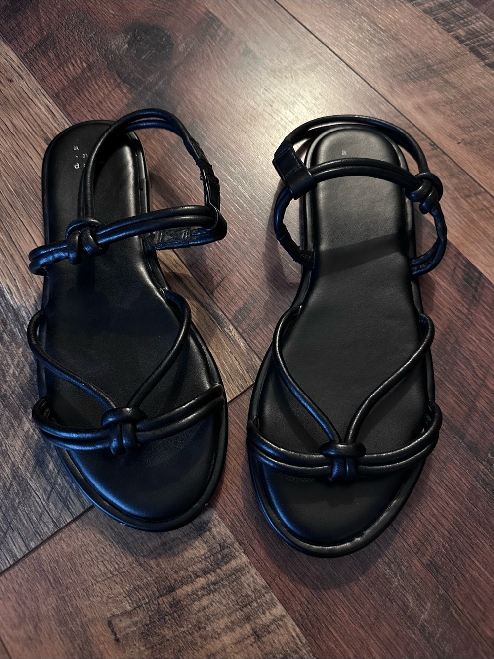 a new day Black Knotted Strap Sandals